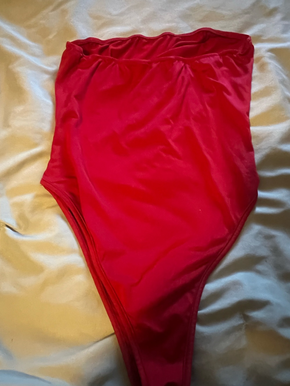 Red Women's Strapless Bodysuit